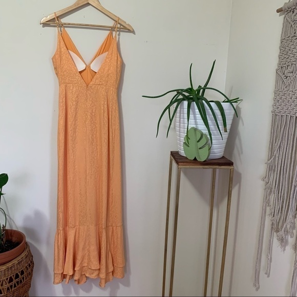 Lovers + Friends Gelina Wrap Dress in Tangerine Orange sz XXS - Picture 4 of 7